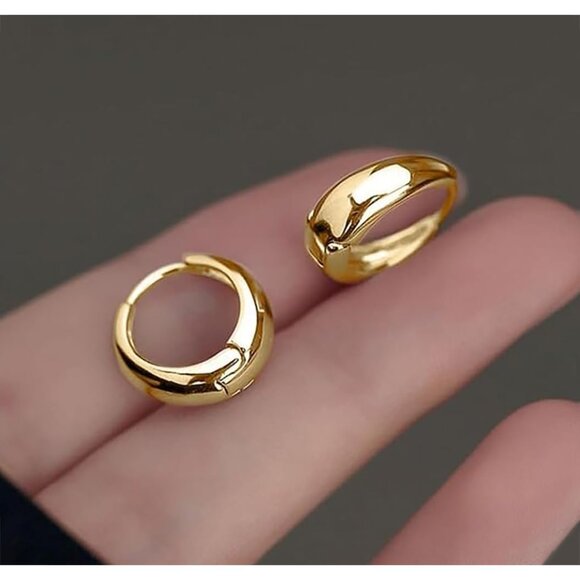 3Pairs Gold Hoop Earrings Set for Women Trendy Chunky Huggie Dainty Earring Jewe - Picture 4 of 8